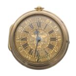 Rare early 18th century English verge gold and gilt pair cased verge pocket watch