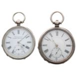 Silver H. Samuel 'Acme Lever' engine turned pocket watch, import hallmarks London 1912, 51mm (in