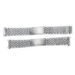 Omega stainless steel wristwatch bracelet, 16mm end links, 5.75'' long approx; together with an