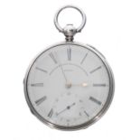 Victorian silver fusee lever pocket watch, London 1858, the movement signed Frodsham & Baker,