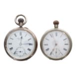 J.W. Benson 'The Bank' silver lever pocket watch for repair, 50mm; together with a lever pocket