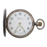 American Waltham 'Traveler' silver lever half hunter pocket watch, no. 11861434, circa 1902,