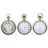 Cyma nickel cased lever pocket watch, signed 15 jewel movement, signed dial, screw case, 57mm;