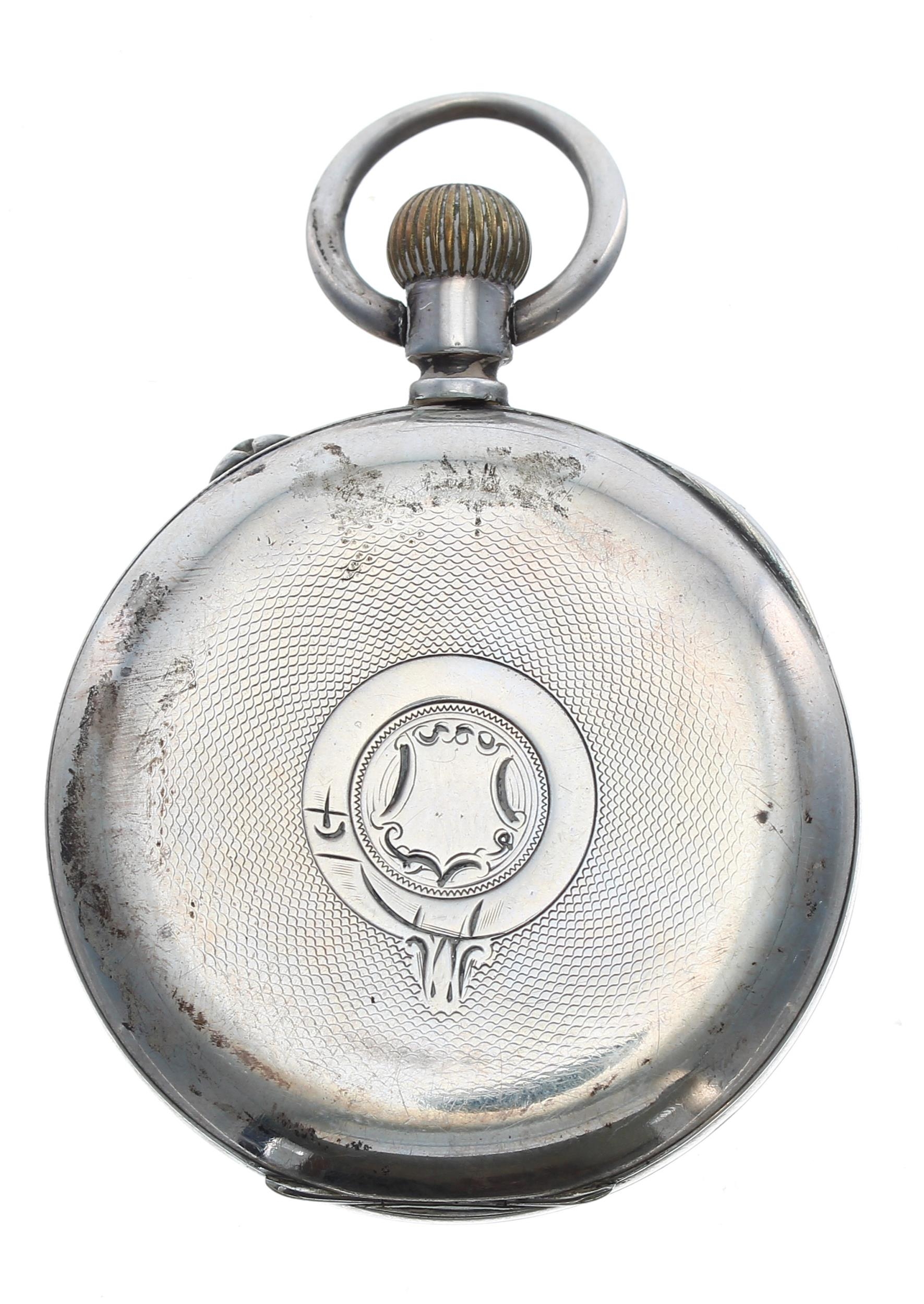 Stauffer Son & Co silver (0.935) lever engine turned pocket watch, signed gilt frosted movement, no. - Image 2 of 3