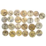 Quantity of lever and cylinder pocket watch movements to include J.G. Graves, E. Rossiter, Edgcumbe,