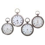 Two H. Samuel silver lever pocket watches for repair, 54mm and 52mm; together with an H. Samuel 'The