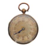 Gilt metal fusee lever pocket watch for repair, the movement signed F.J. Wood, Long Lane, City, with