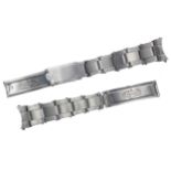 Rolex Oyster rivetted expanding stainless steel gentleman's wristwatch bracelet, the clasp dated '