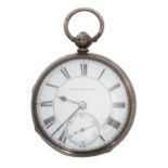 Victorian silver fusee lever pocket watch, London 1867, the movement signed A. Ford, Newtown, no.