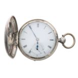 Home Watch Co. Waltham coin silver lever hunter pocket watch, no. 806856, circa 1874, signed