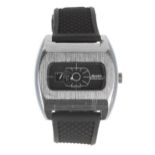 Buler Super-Nova digital jump hour chrome and stainless steel gentleman's wristwatch, case no.