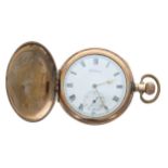 American Waltham gold plated lever hunter pocket watch, serial no. 17620504, circa 1909, signed