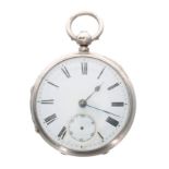 Edwardian silver fusee lever pocket watch, Chester 1901, the movement signed Bennet, Red Lion