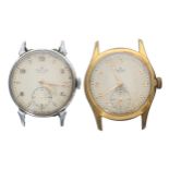 Two Smiths De Luxe gentleman's wristwatches for repair, 33mm and 31mm (lacking straps)