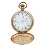 American Waltham gold plated lever hunter pocket watch, serial no. 18817055, circa 1912, signed 15