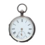 Victorian silver fusee lever pocket watch, London 1877, the movement signed Geo' Bradley, Sheffield,