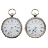 Two silver (0.935) H. Samuel 'Acme Lever' engine turned pocket watches, 51mm