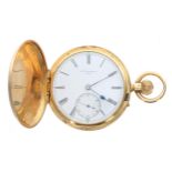 Charles Frodsham, London 18ct lever hunter pocket watch, the three quarter plate gilt frosted