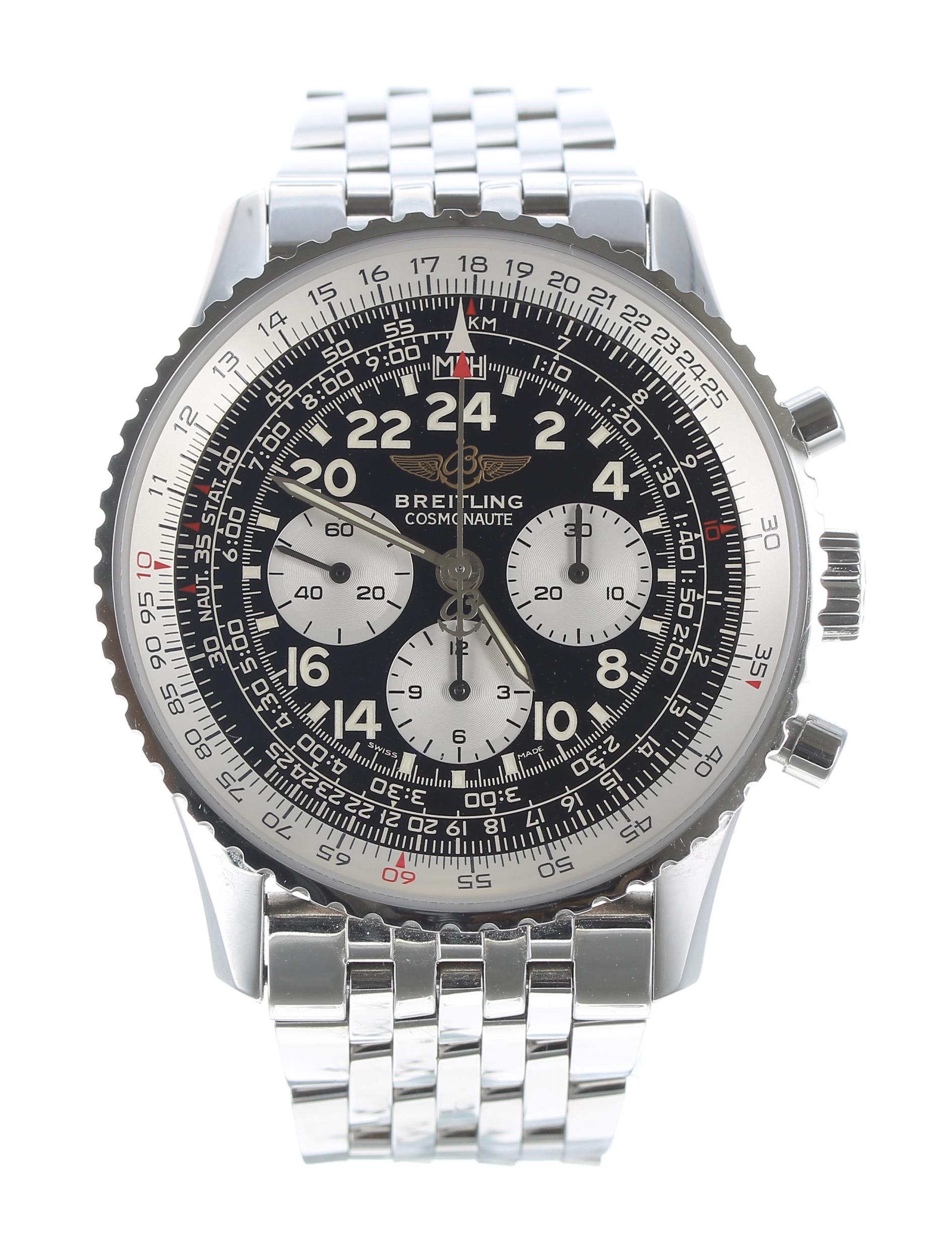 Breitling Cosmonaute chronograph stainless steel gentleman's wristwatch, reference no. A12322,