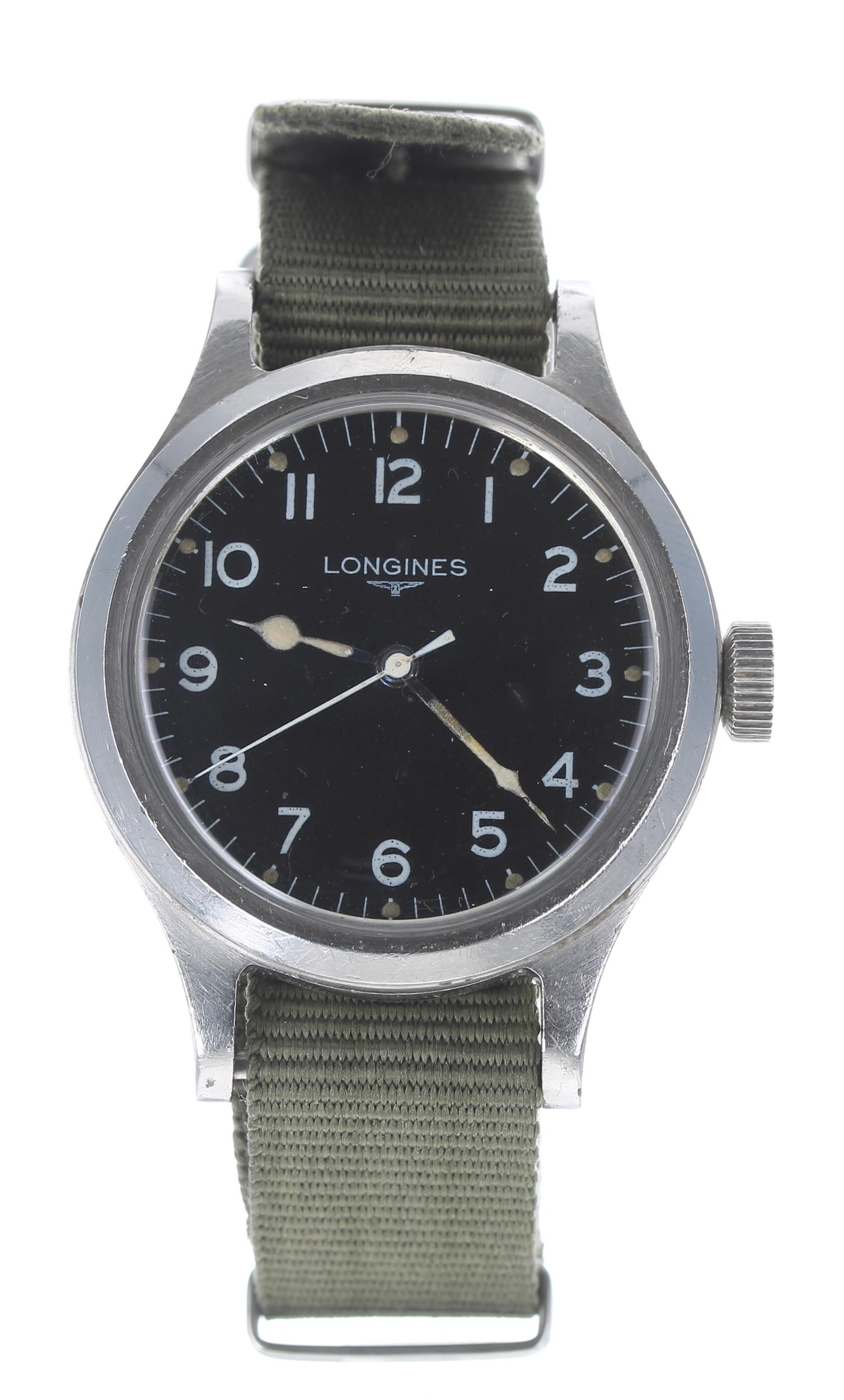 Longines R.A.F issue stainless steel pilot's wristwatch, movement no. 6108xxx, circa 1956, rare