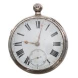 Victorian silver fusee lever pocket watch, Chester 1883, the movement signed A. Wehrle & Sons,