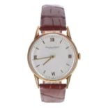 IWC (International Watch Co.) Shaffhausen 18ct gentleman's wristwatch, circular silvered dial with