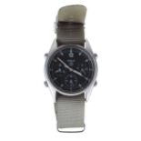 Seiko Military issue chronograph stainless steel gentleman's wristwatch, reference no. 7A28-7120,