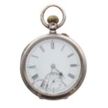 Victorian silver lever pocket watch, London 1884, the movement signed James Aitchison, 80 Princes