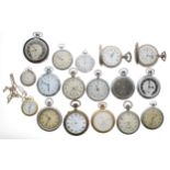 Assorted nickel and chrome cased pocket and fob watches to include Ingersoll, Smiths, Sekonda etc (