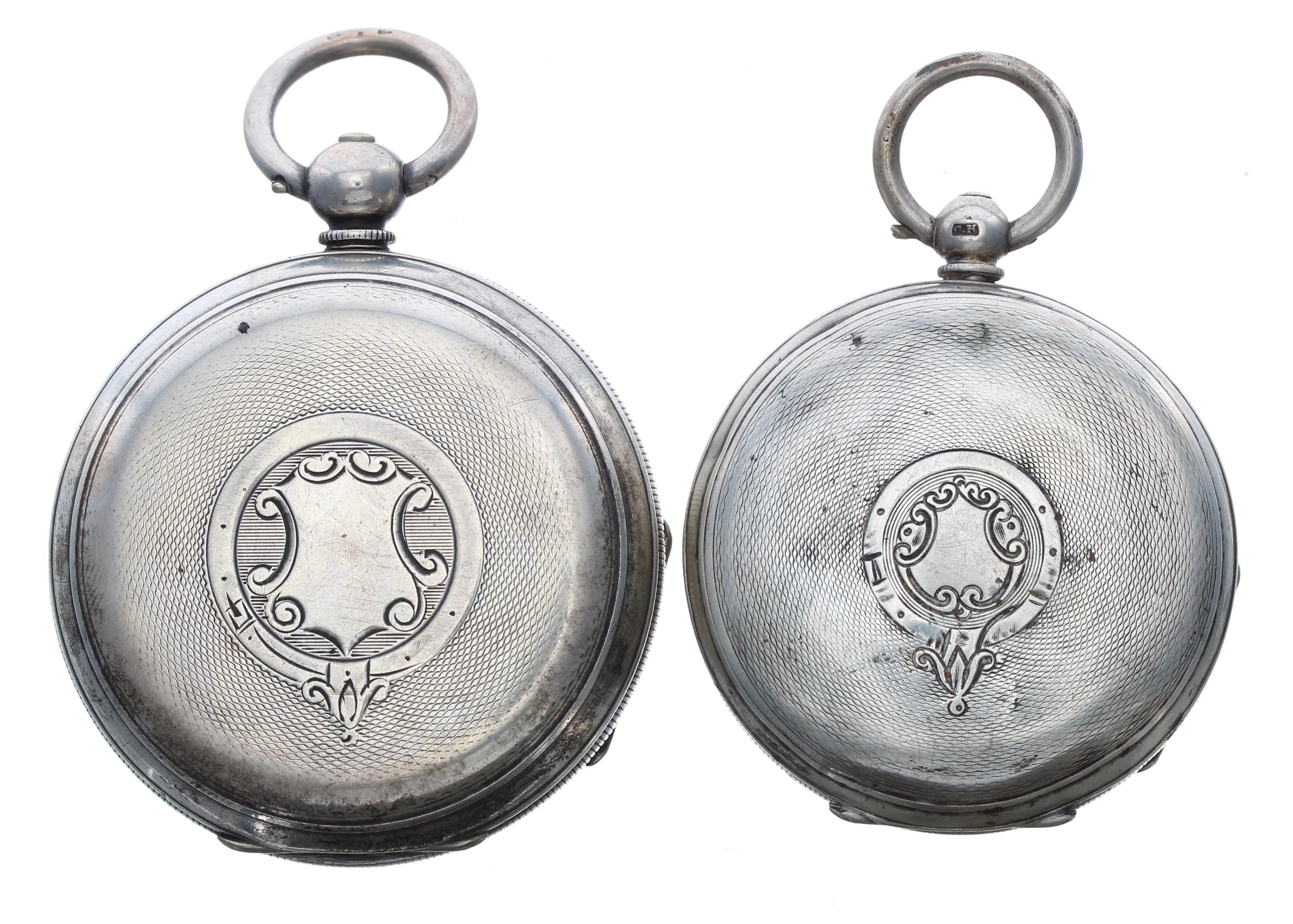 Silver (0.935) lever pocket watch, unsigned movement, no. 123487, with engraved balance cock, - Image 2 of 3