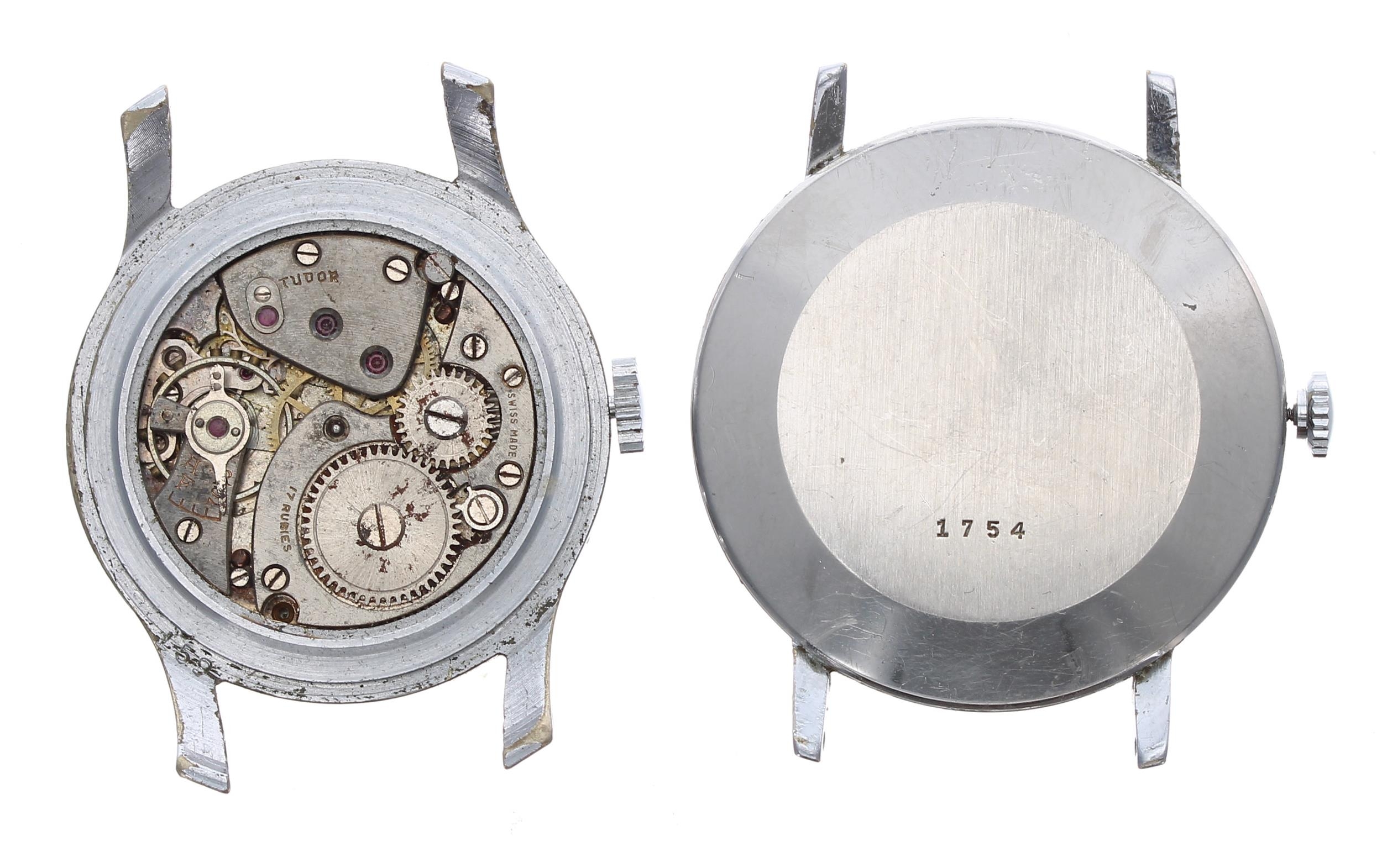 Two Tudor gentleman's wristwatches for repair, 34mm and 31mm (one lacking case back and hands loose) - Image 2 of 3