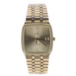 Omega Seamaster Quartz squared cased gold plated gentleman's wristwatch, reference 1960241, square