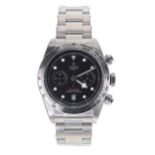 Tudor Heritage Black Bay chronograph automatic stainless steel gentleman's wristwatch, reference no.