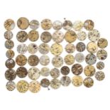 Quantity of lever and cylinder fob watch movements principally for repair (50 approx)