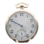 George V 9ct slim lever dress pocket watch, import hallmarks Glasgow 1929, unsigned movement with