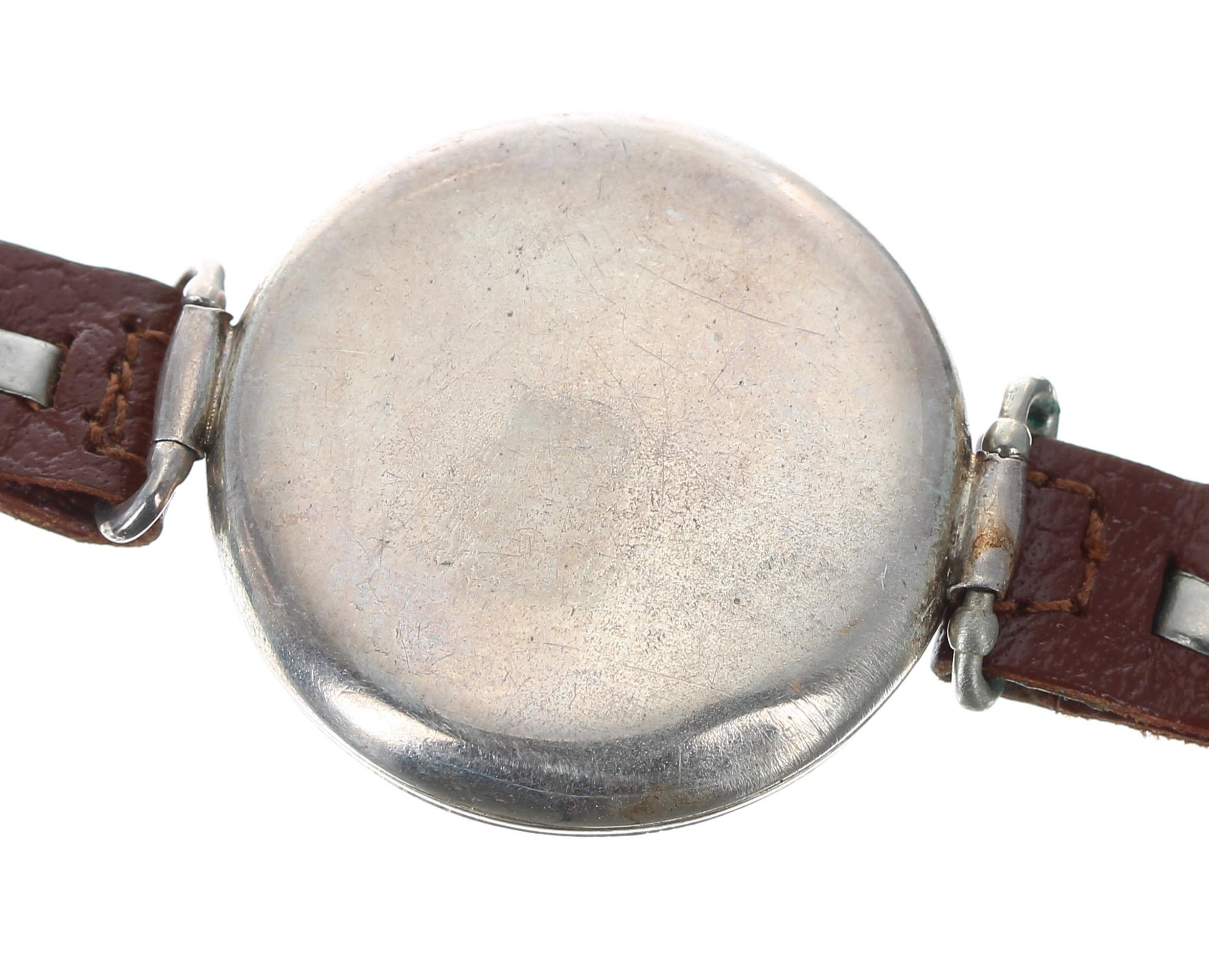 Eberhard & Co. silver (0.925) 'hermetic' swing-lug wristwatch, screw bezel, concealed hinged - Image 2 of 6