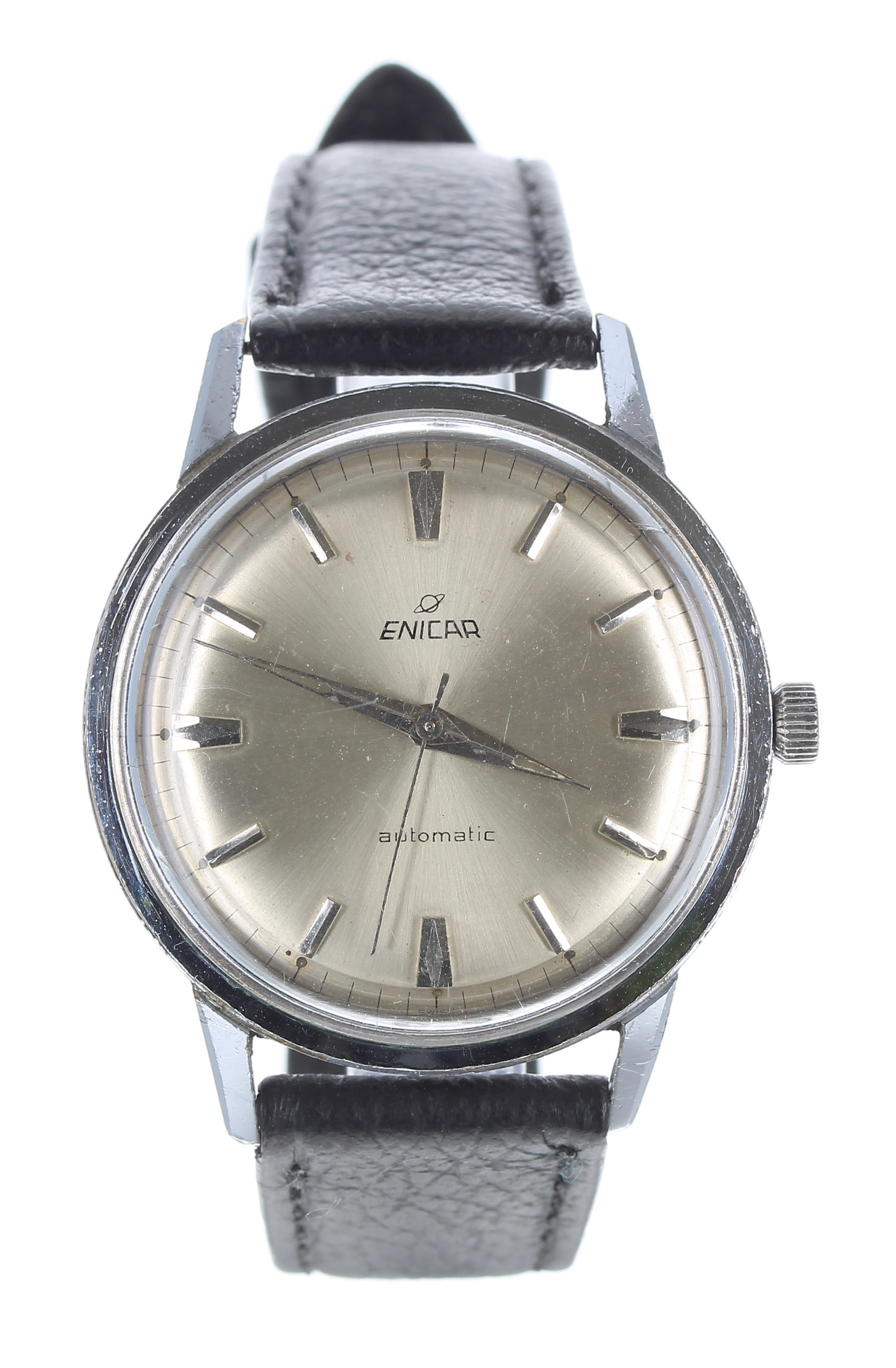 Enicar automatic nickel plated and stainless steel gentleman's wristwatch, reference no. 100/153 AS,