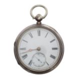 Victorian silver fusee lever pocket watch, Chester 1896, unsigned movement, no. 41362, with engraved