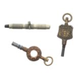 Trade pocket watch key; together with two pocket watch keys (3)