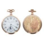 Hampden Watch Co. 'William McKinley' ornate gold plated lever pocket watch, serial no. 3385742,