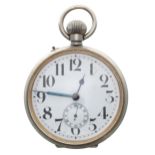 Goliath nickel cased lever pocket watch for repair, 65mm