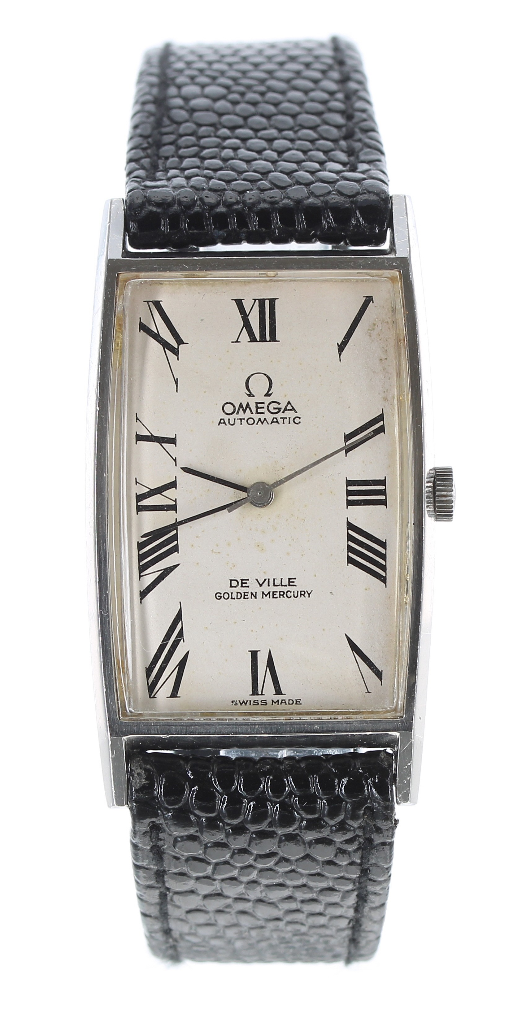 Omega De Ville 'Golden Mercury' automatic rectangular stainless steel gentleman's wristwatch,