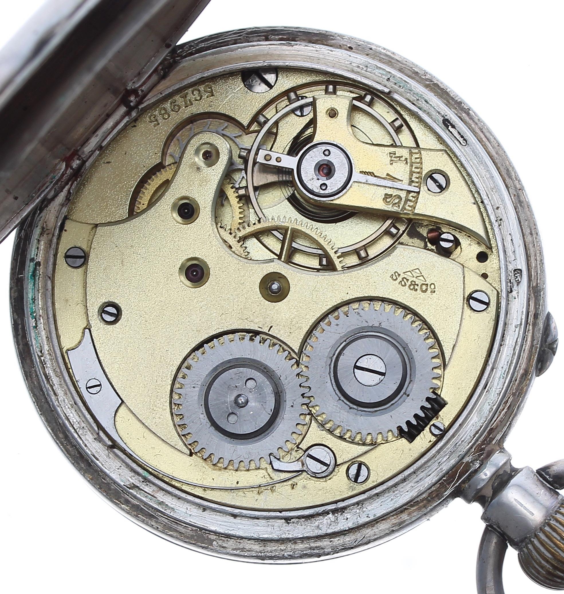 Stauffer Son & Co silver (0.935) lever engine turned pocket watch, signed gilt frosted movement, no. - Image 3 of 3