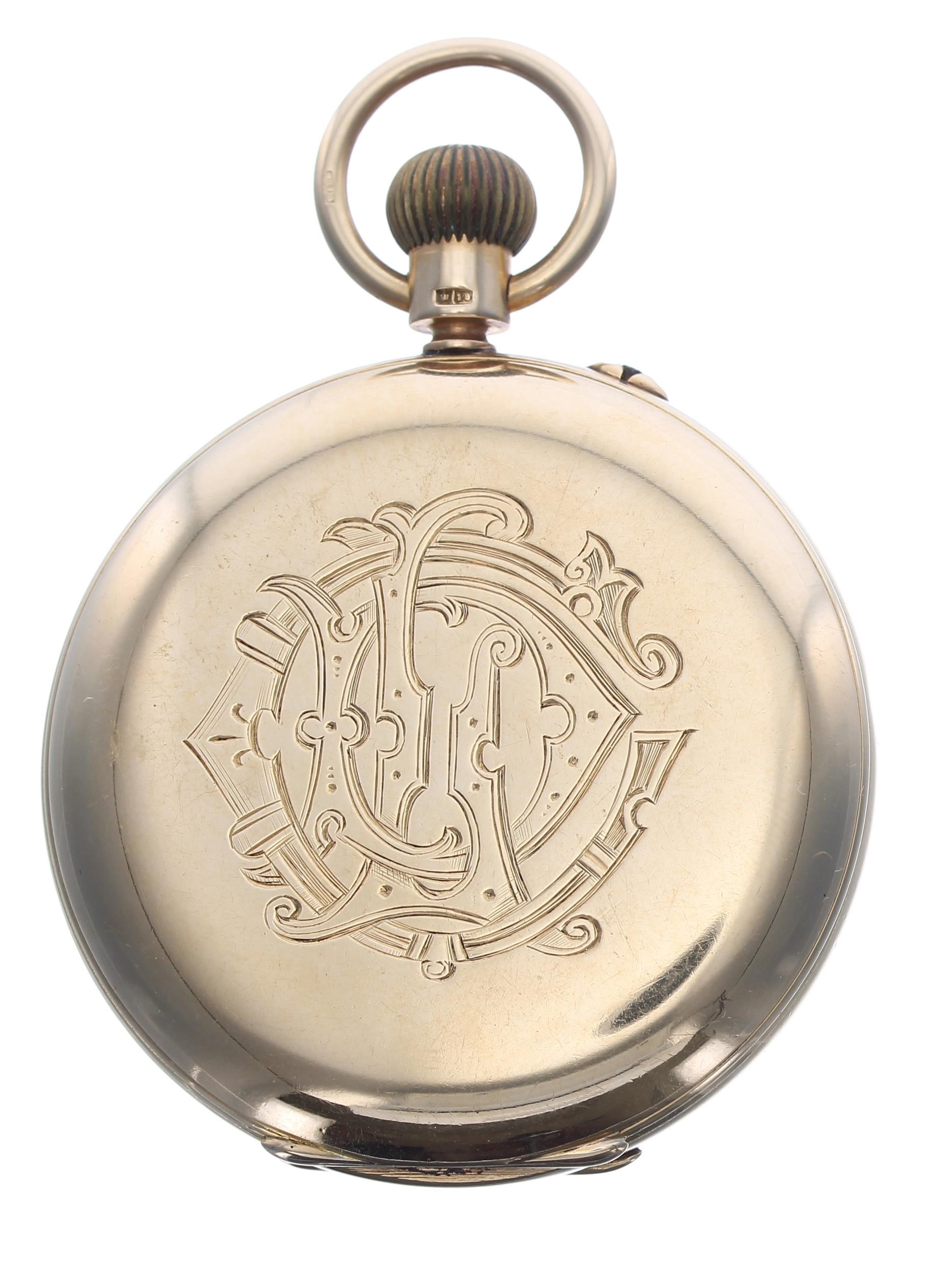 Late 19th century Bryer & Sons 18ct lever hunter pocket watch, London 1899, gilt three quarter plate - Image 2 of 5