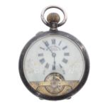 Hebdomas Patent 8 days silver engine turned pocket watch, import hallmarks London 1912, the dial