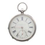 American Waltham 'W'm Ellery silver lever pocket watch, serial no. 2244430, circa 1883, signed