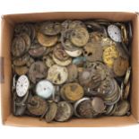 Large quantity of pocket watch movements for spares/repair