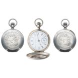 Rare Henry Reis, Davenport, Iowa 'Paillard's Patent' lever set hunter pocket watch, serial no 31741,