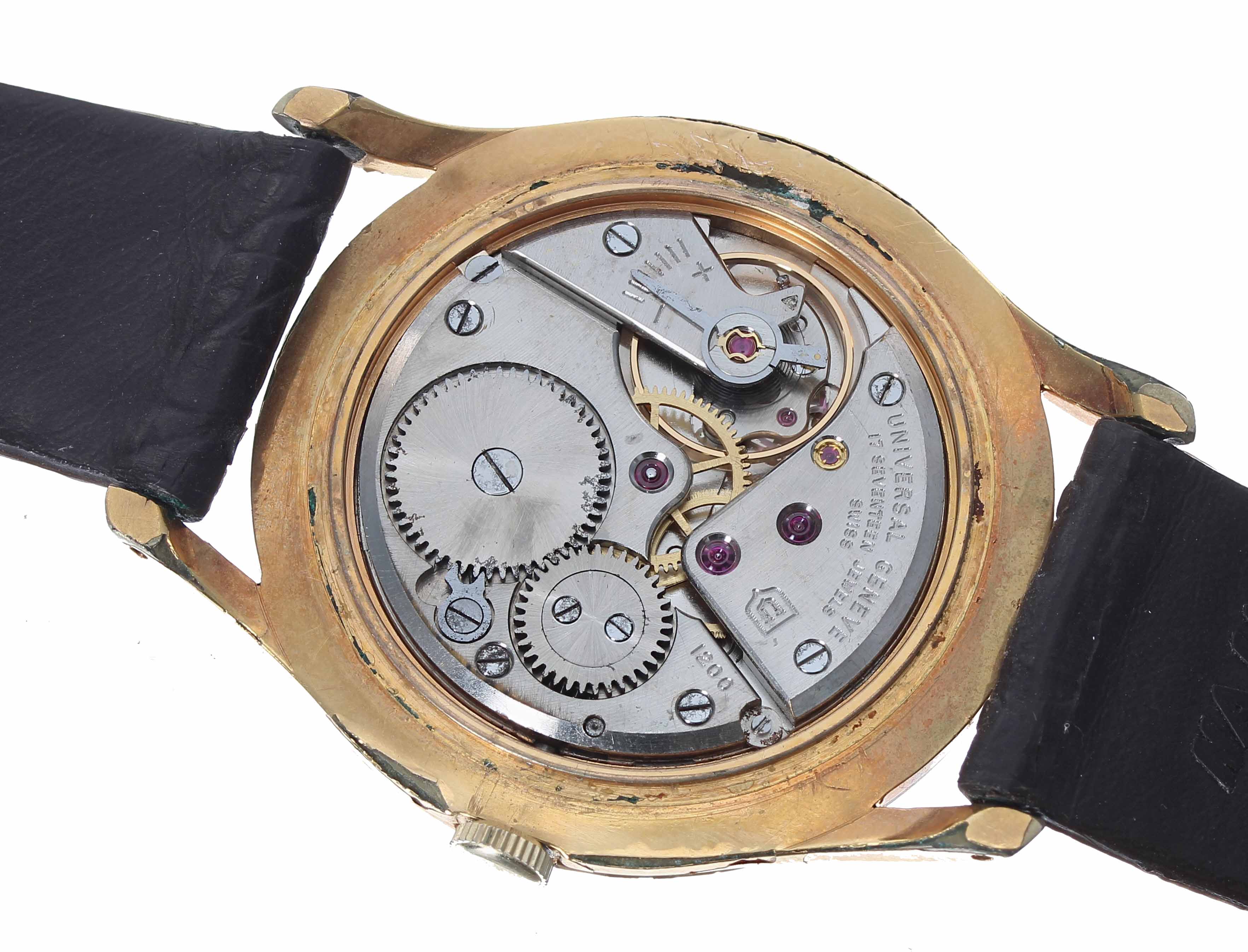 Universal Genéve oversized gold plated and stainless steel gentleman's wristwatch, case no. 412306/ - Image 3 of 4