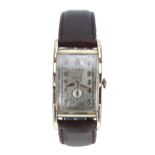 Gruen Curvex Precision 10k gold filled rectangular curved gentleman's wristwatch, movement no.